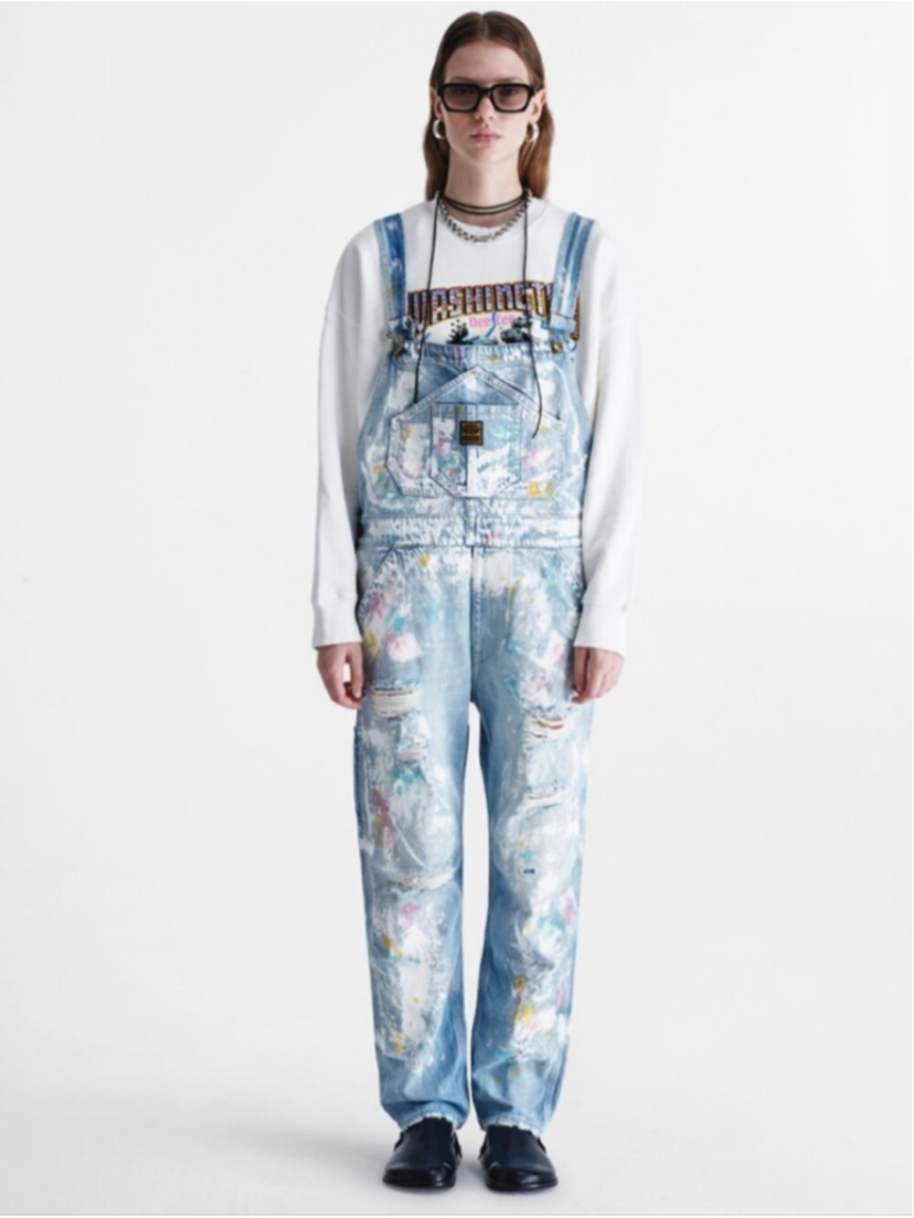 Washington Dee Cee cotton logo-patch dungarees size 26 BNWT Hi